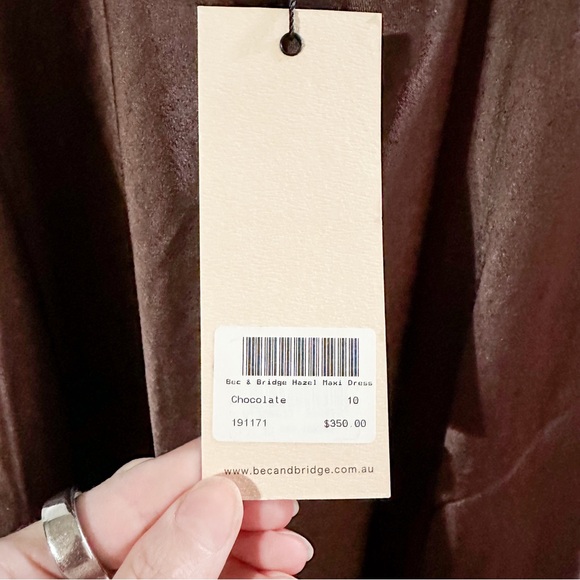 Bec & Bridge Hazel Maxi Dress Chocolate Brown Black Size US 6 NWT - Picture 5 of 13